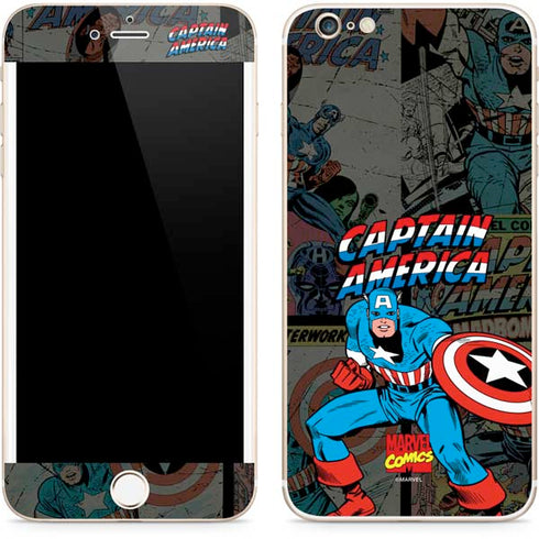 Marvel Classic Comics Captain America Vintage iPhone 6/6s Plus Skin