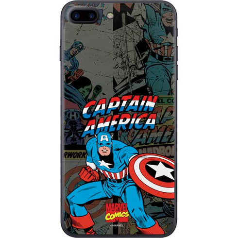Marvel Classic Comics Captain America Vintage iPhone 8 Plus Skin