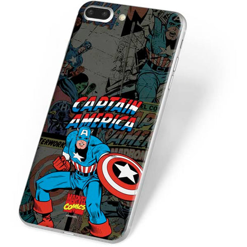 Marvel Classic Comics Captain America Vintage iPhone 8 Plus Skin