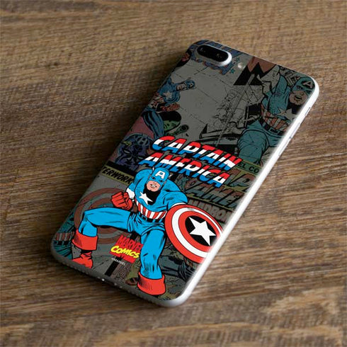 Marvel Classic Comics Captain America Vintage iPhone 8 Plus Skin