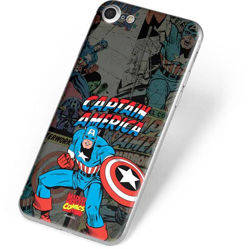 Marvel Classic Comics Captain America Vintage iPhone 8 Skin