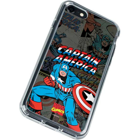 Marvel Classic Comics Captain America Vintage iPhone SE (2nd & 3rd Gen) Clear Case
