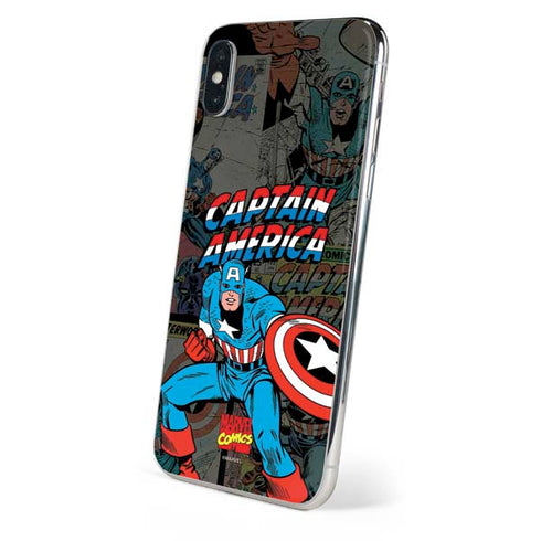 Marvel Classic Comics Captain America Vintage iPhone X Skin