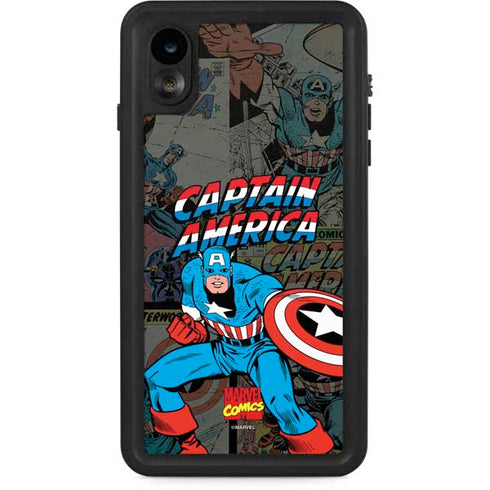 Marvel Classic Comics Captain America Vintage iPhone XR Waterproof Case