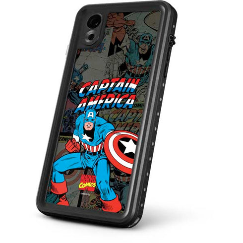Marvel Classic Comics Captain America Vintage iPhone XR Waterproof Case