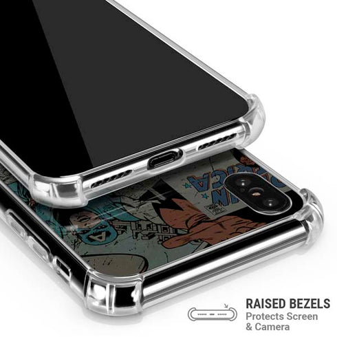Marvel Classic Comics Captain America Vintage iPhone XS Max Clear Case