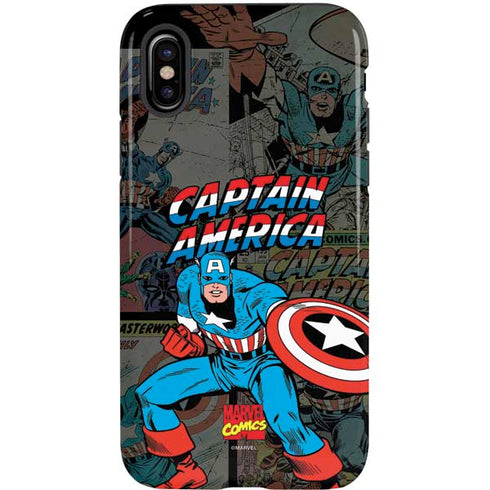 Marvel Classic Comics Captain America Vintage iPhone XS Pro Case