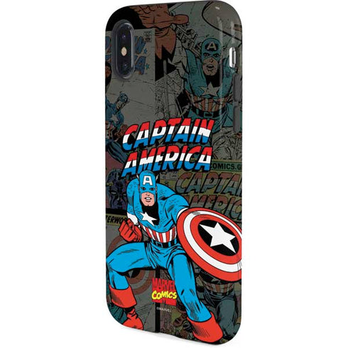Marvel Classic Comics Captain America Vintage iPhone XS Pro Case