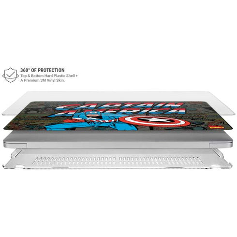 Marvel Classic Comics Captain America Vintage MacBook Air 15in (2023-2025) Case plus Skin