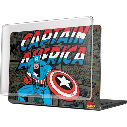 Marvel Classic Comics Captain America Vintage MacBook Pro 14in (2021-24) Case plus Skin