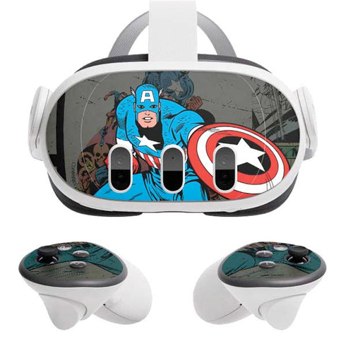 Marvel Classic Comics Captain America Vintage Meta Quest 3 Skin