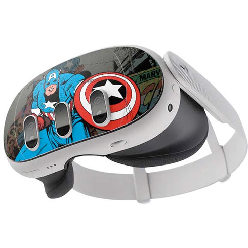 Marvel Classic Comics Captain America Vintage Meta Quest 3 Skin