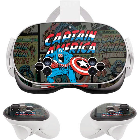 Marvel Classic Comics Captain America Vintage Meta Quest 3S Skin