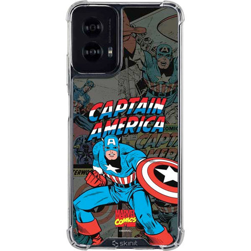 Marvel Classic Comics Captain America Vintage Moto G Power 5G (2024) Clear Case