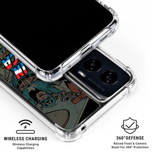 Marvel Classic Comics Captain America Vintage Moto G Power 5G (2024) Clear Case