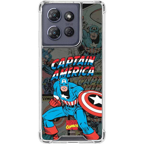 Marvel Classic Comics Captain America Vintage Moto G Power 5G (2025) Clear Case
