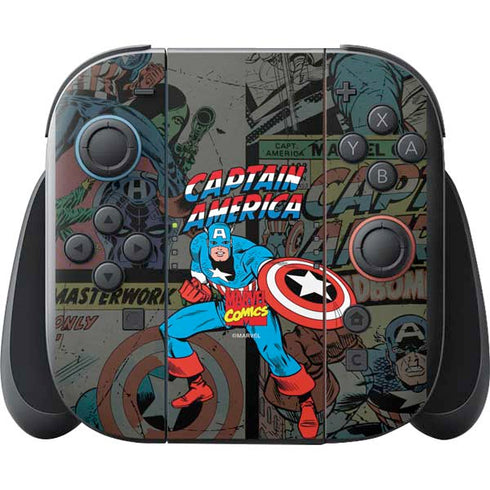 Marvel Classic Comics Captain America Vintage Nintendo Switch 2 (2025) with Joy-Con Skin