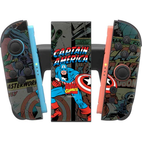 Marvel Classic Comics Captain America Vintage Nintendo Switch 2 (2025) Joy-Con Controller Skin