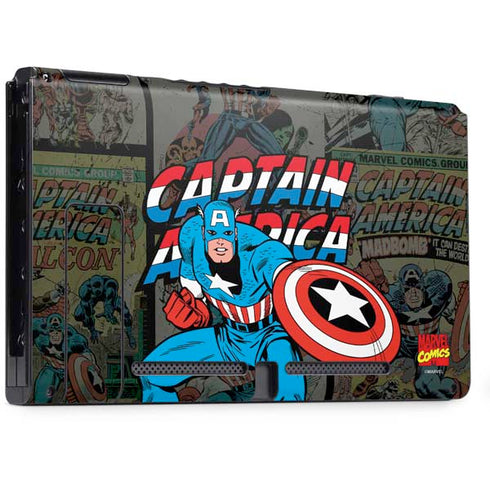 Marvel Classic Comics Captain America Vintage Nintendo Switch Bundle Skin