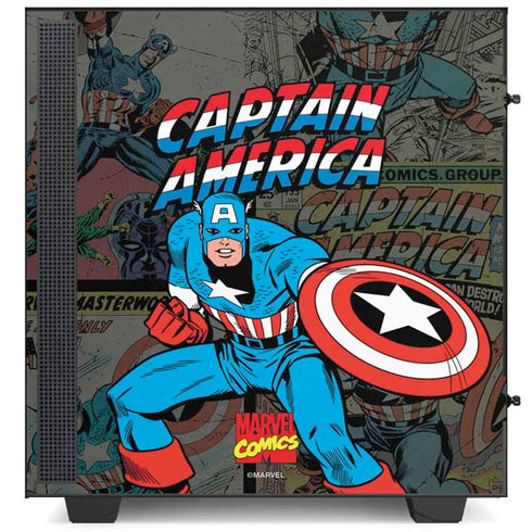 Marvel Classic Comics Captain America Vintage NZXT H510 Compact ATX Mid-Tower Case Skin