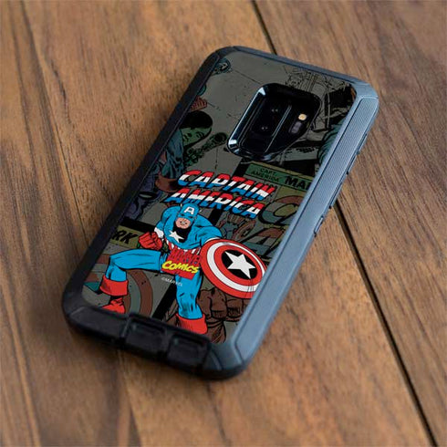 Marvel Classic Comics Captain America Vintage Otterbox Defender Galaxy Skin