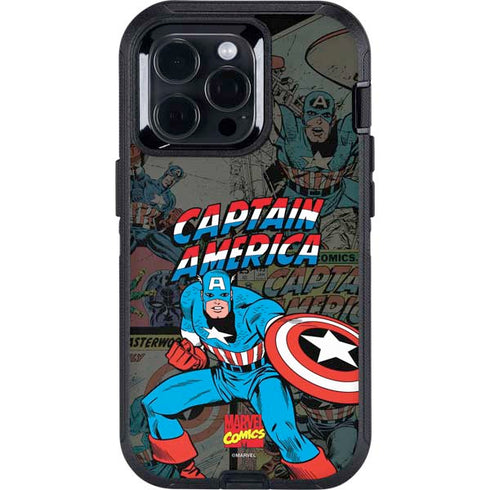 Marvel Classic Comics Captain America Vintage Otterbox Defender iPhone Skin