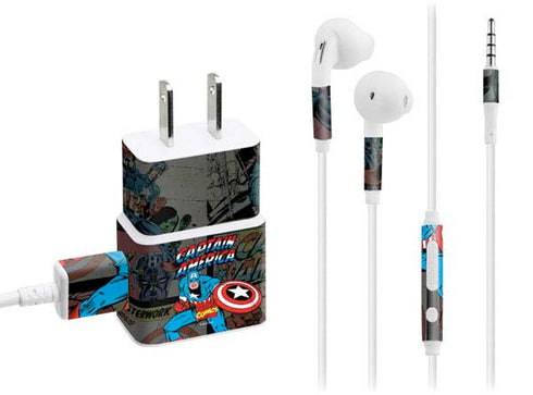 Marvel Classic Comics Captain America Vintage Phone Charger Skin