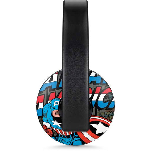 Marvel Classic Comics Captain America Vintage PlayStation 4 Gold Wireless Headset Skin