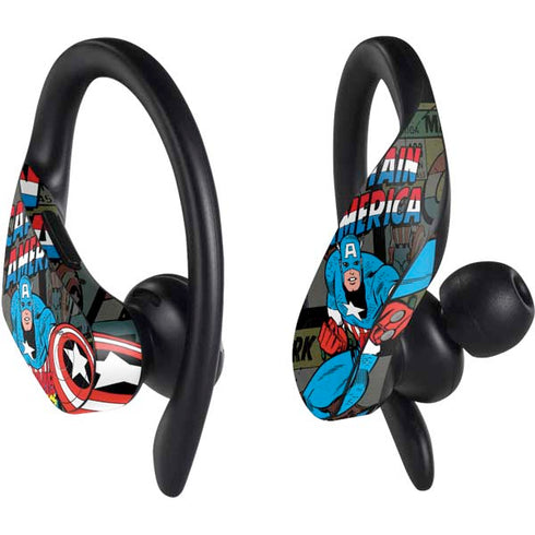 Marvel Classic Comics Captain America Vintage PowerBeats Pro Skin