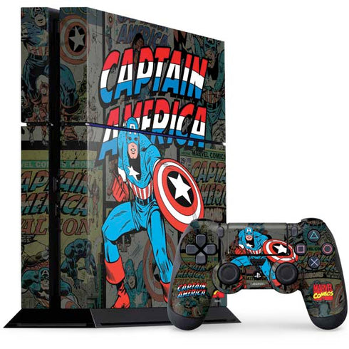 Marvel Classic Comics Captain America Vintage PlayStation PS4 Skins