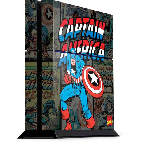 Marvel Classic Comics Captain America Vintage PS4 Console Skin