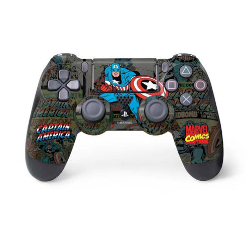 Marvel Classic Comics Captain America Vintage PS4 Controller Skin