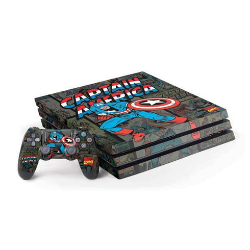 Marvel Classic Comics Captain America Vintage PlayStation PS4 Skins
