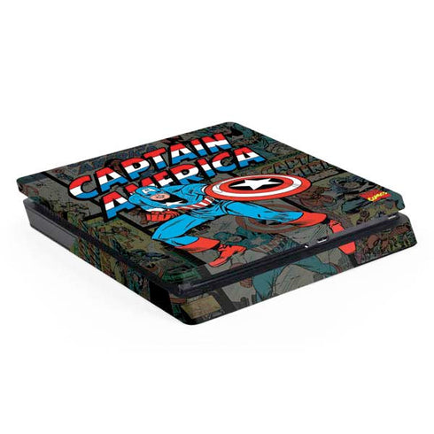 Marvel Classic Comics Captain America Vintage PS4 Slim Skin