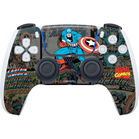 Marvel Classic Comics Captain America Vintage PS5 Controller Skin