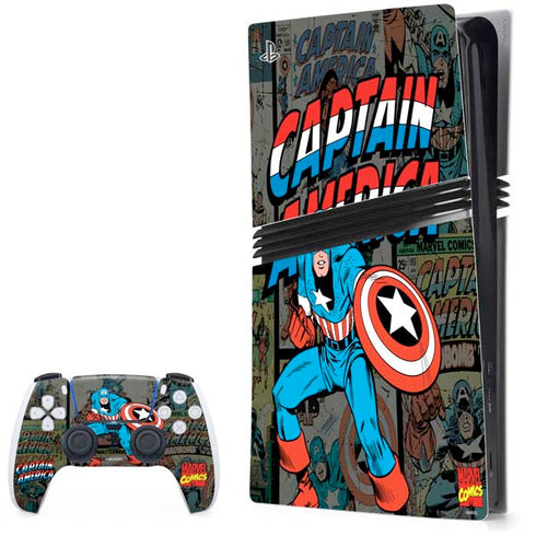 Marvel Classic Comics Captain America Vintage PlayStation PS5 Skins