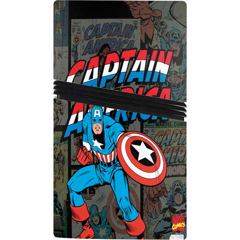 Marvel Classic Comics Captain America Vintage PS5 Pro Console Skin