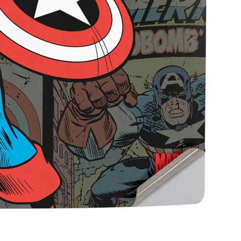 Marvel Classic Comics Captain America Vintage PS5 Pro Disk Console Skin