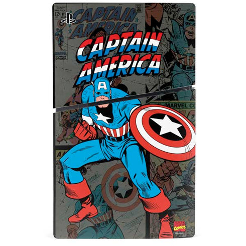 Marvel Classic Comics Captain America Vintage PS5 Slim Digital Edition Bundle Skin