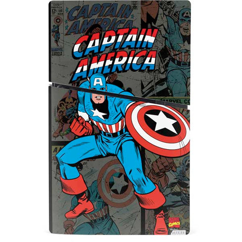 Marvel Classic Comics Captain America Vintage PS5 Slim Digital Edition Console Skin