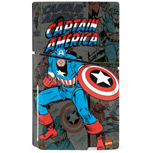 Marvel Classic Comics Captain America Vintage PS5 Slim Disk Console Skin