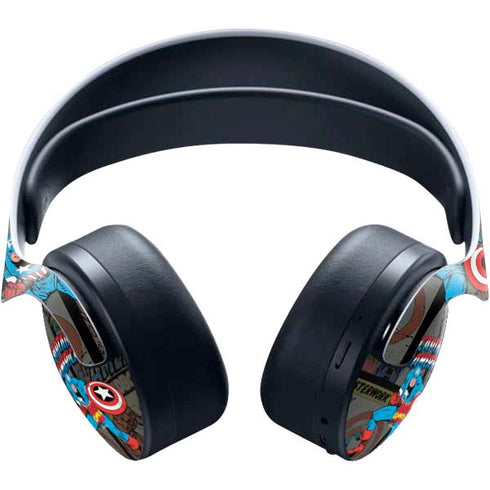 Marvel Classic Comics Captain America Vintage PULSE 3D Wireless Headset for PS5 Skin