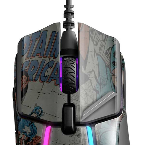 Marvel Classic Comics Captain America Vintage SteelSeries Rival 600 Gaming Mouse Skin