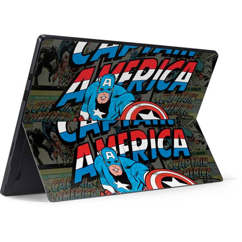 Marvel Classic Comics Captain America Vintage Surface Pro 7 Skin