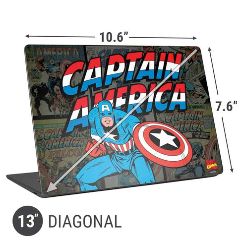 Marvel Classic Comics Captain America Vintage Universal Laptop 13in (10.6 x 7.6in) Skin