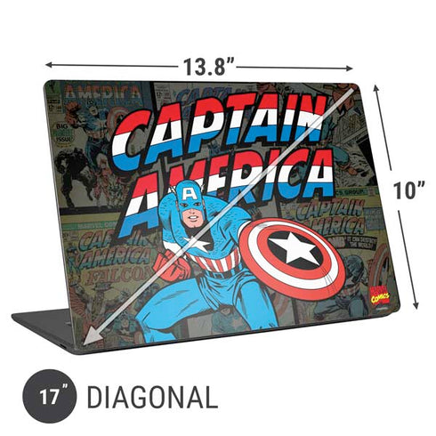 Marvel Classic Comics Captain America Vintage Universal Laptop 17in (13.8 x 10in) Skin