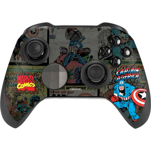 Marvel Classic Comics Captain America Vintage Xbox Elite Wireless Controller Series 2 Skin