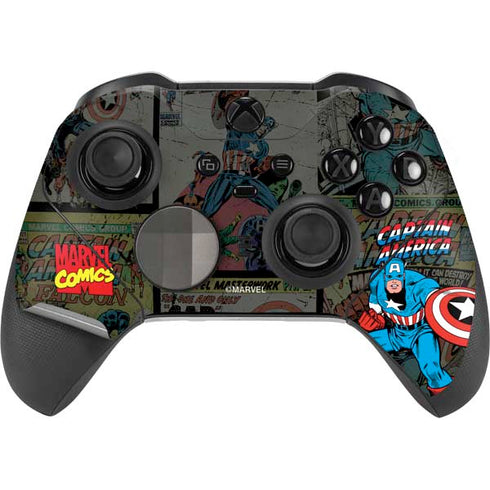 Marvel Classic Comics Captain America Vintage Xbox Elite Wireless Controller Series 2 Skin