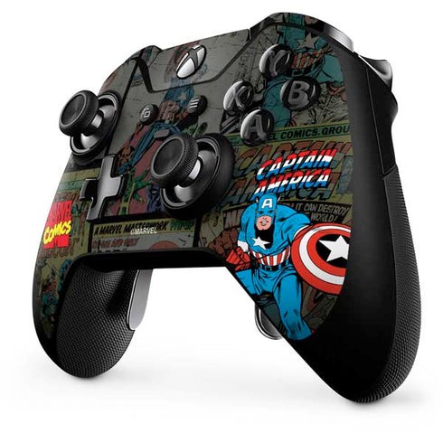 Marvel Classic Comics Captain America Vintage Xbox One Elite Controller Skin