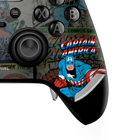 Marvel Classic Comics Captain America Vintage Xbox One Elite Controller Skin
